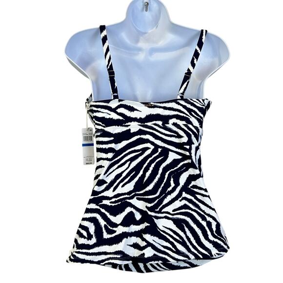 Anne Cole Zebra Shadow Twist Front Underwire Tankini Swim Top Women 32DD/34D NWT - Picture 4 of 10